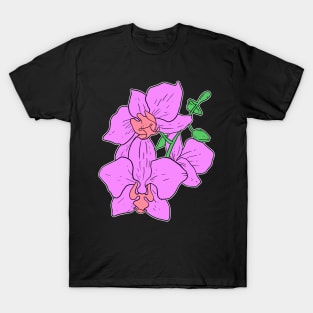 Pink Moth Orchid Hand Drawn Gardening Gift T-Shirt